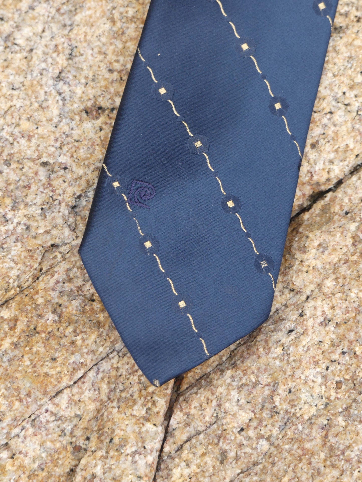 PIERRE CARDIN CRAVATE VINTAGE BLUE MARINE
