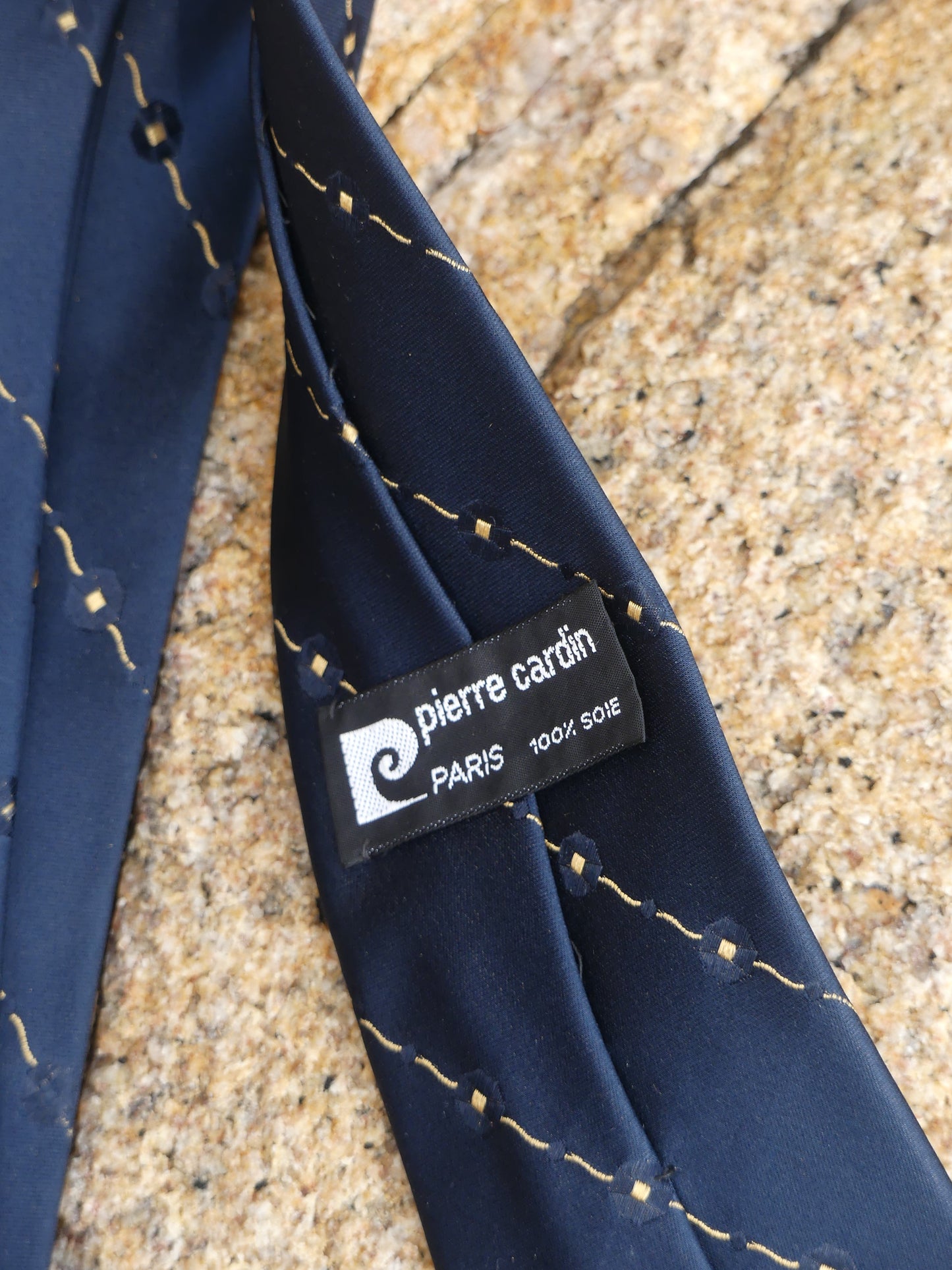 PIERRE CARDIN CRAVATE VINTAGE BLUE MARINE