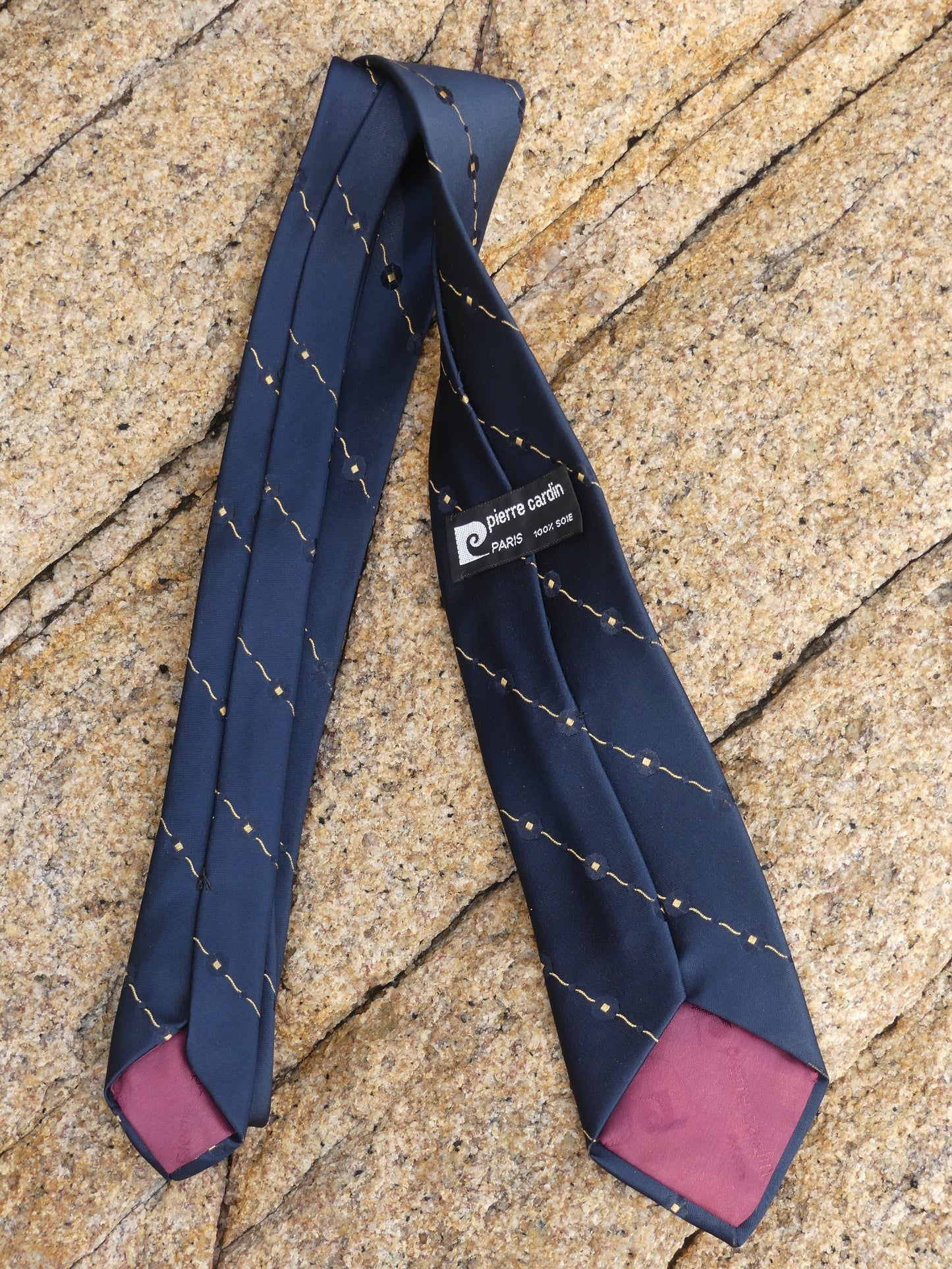 PIERRE CARDIN CRAVATE VINTAGE BLUE MARINE