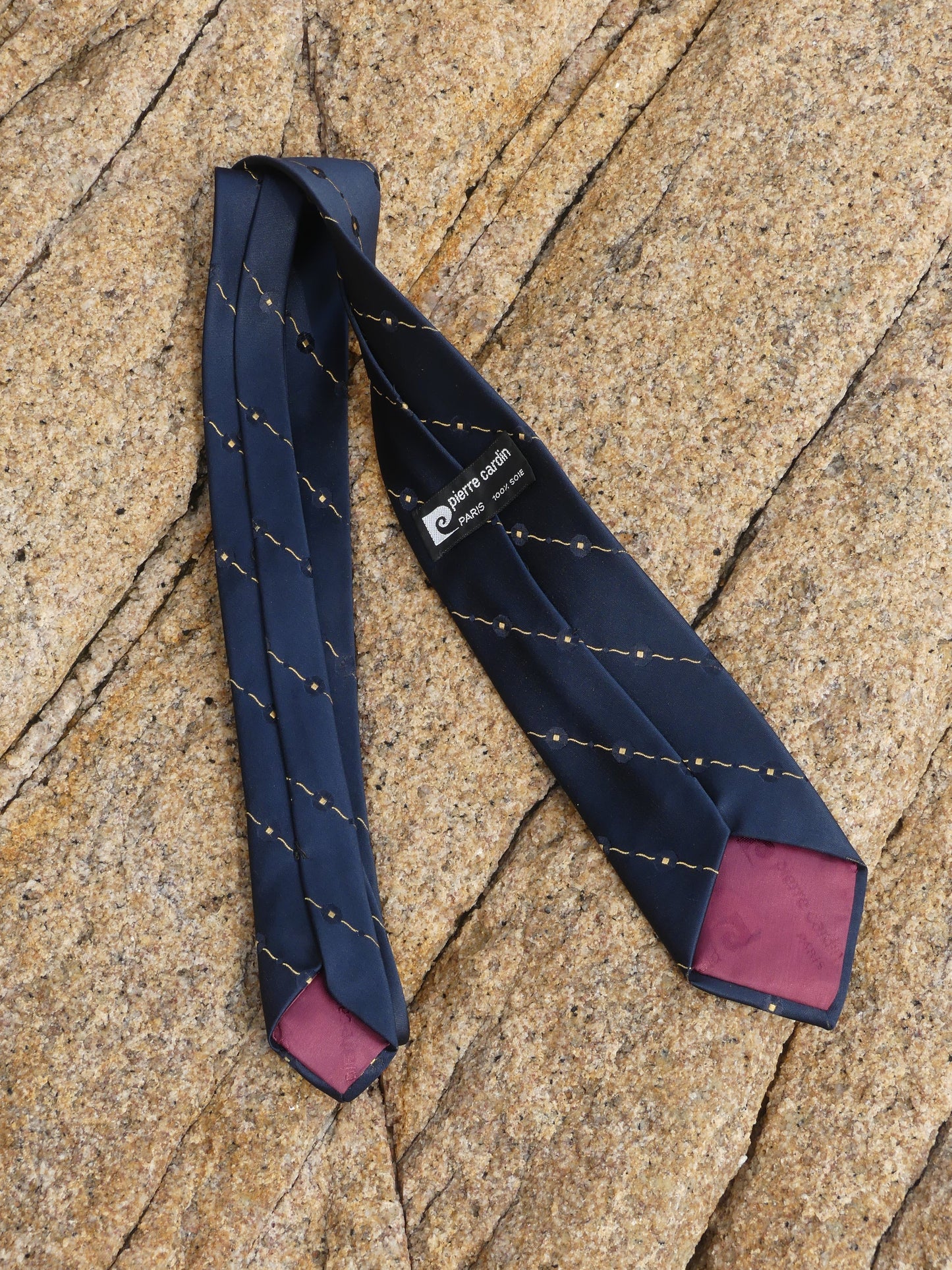 PIERRE CARDIN CRAVATE VINTAGE BLUE MARINE