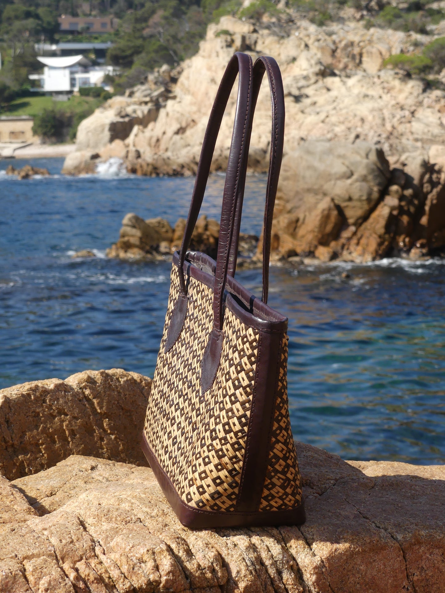 CABAS JAVA - RAFFIA & LEATHER TOTE