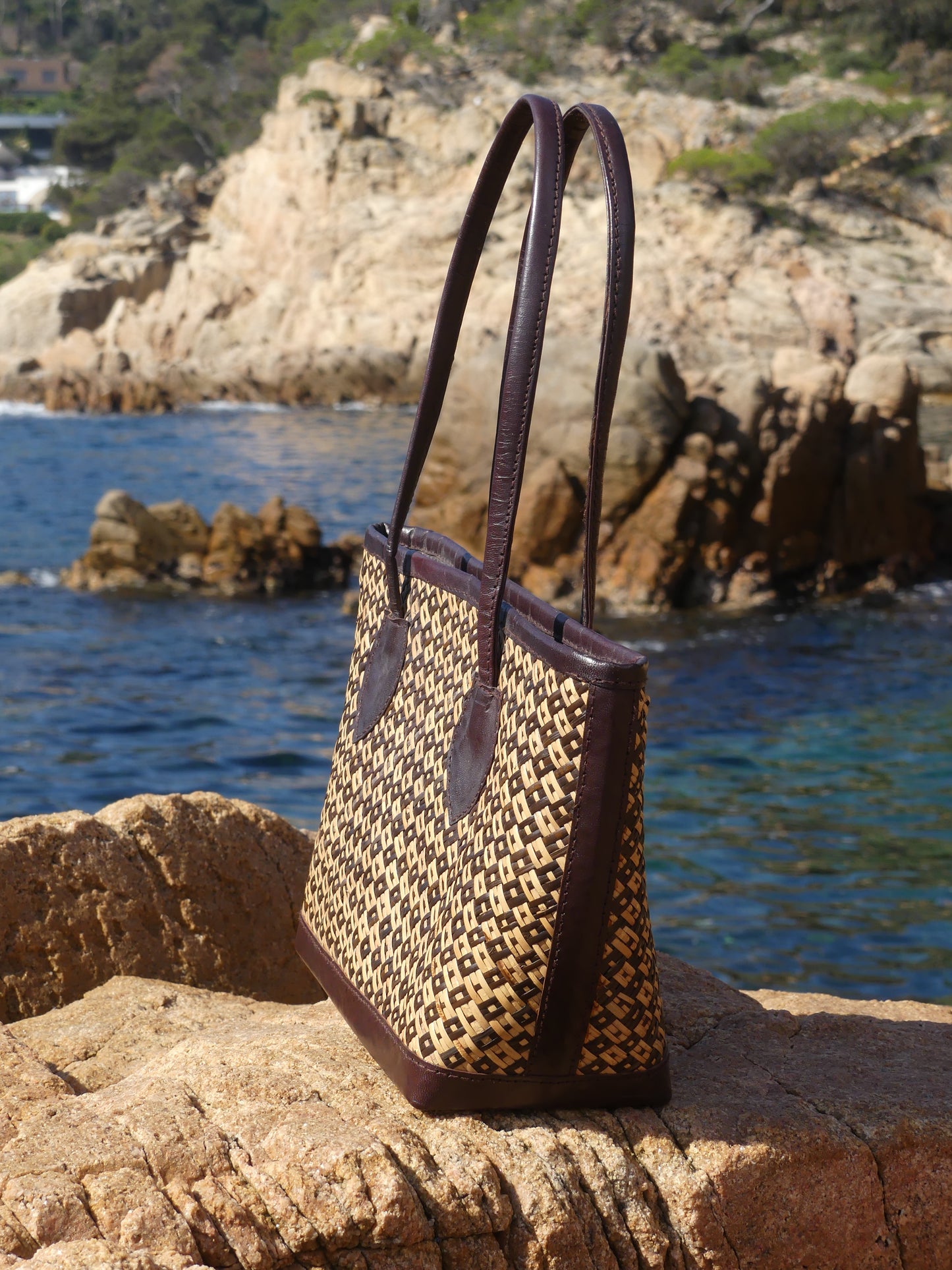 CABAS JAVA - RAFFIA & LEATHER TOTE