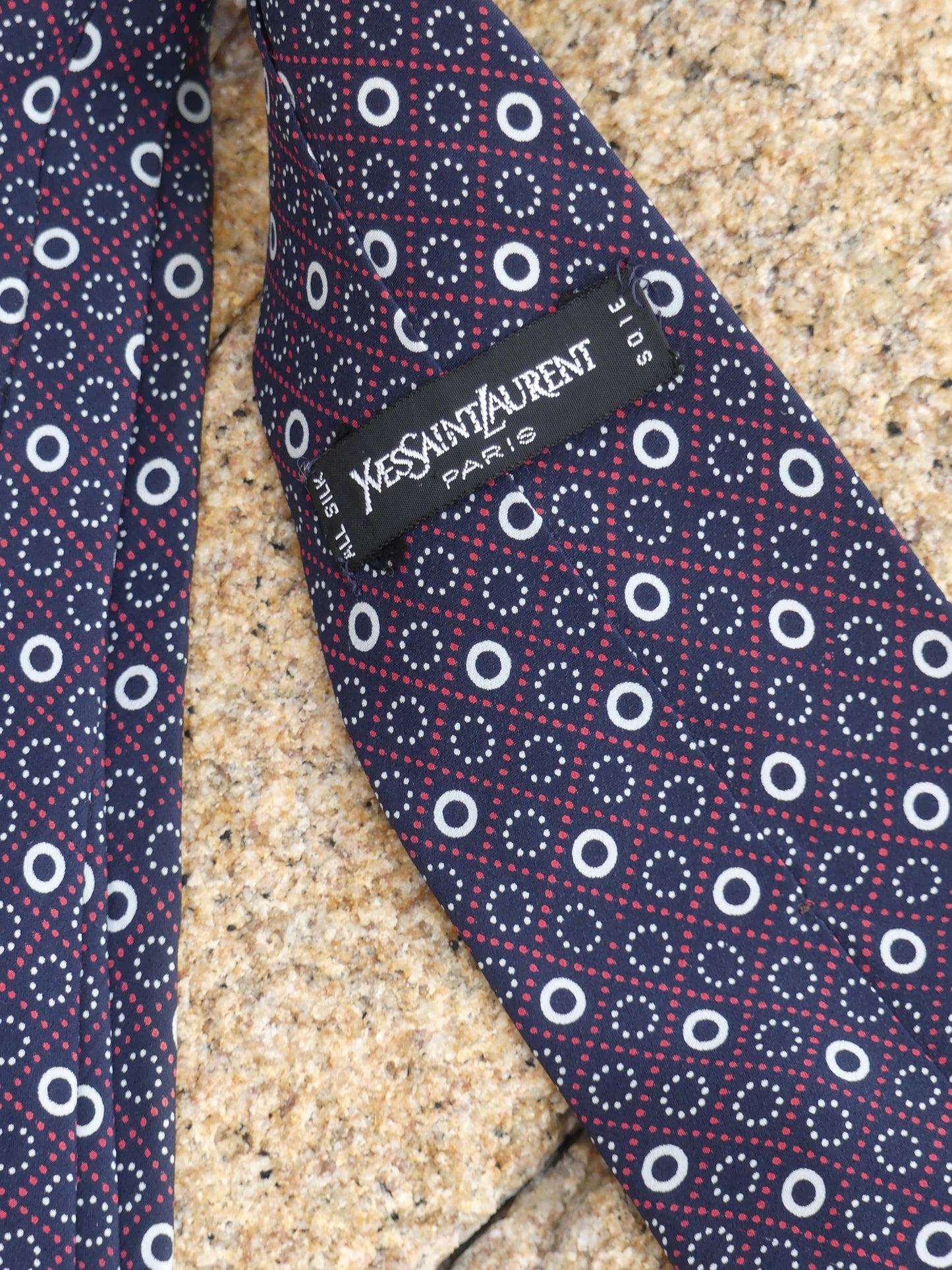 YVES SAINT LAURENT VINTAGE TIE NAVY BLUE